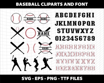 Baseball Svg Split Cliparts Varsity Sports College Font Alphabet Numbers Baseball Monogram Svg Template Download Digital File