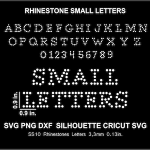 Strass kleine Buchstaben Buchstaben Schrift Alphabet Strass Silhouette Cameo Cricut svg dxf schneiden digitale Datei SS10