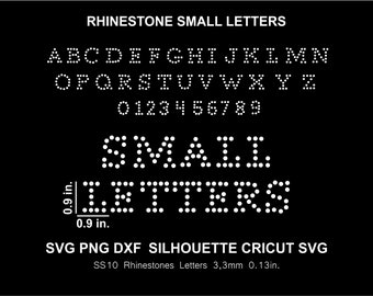 Strass kleine Buchstaben Buchstaben Schrift Alphabet Strass Silhouette Cameo Cricut svg dxf schneiden digitale Datei SS10