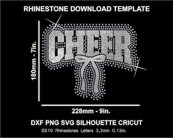 Cheer Rhinestone and Htv Vinyl Template Silhouette Cricut Svg Png Cutting Sweatshirt Download Digital File SS10 DTF & HTV Shirt Cheerleading