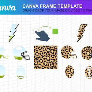 Canva Frame Template Design American Football Thunder Bolt Ball helmet Canva Drag Drop Photo Fill Editable Download Digital File