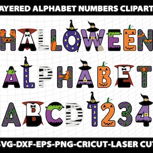 Halloween Alphabet Letters Svg Png Template Spooky Scary Horror Shirt Font Cricut Sublimation DTF Silhouette Cutting Digital File Template