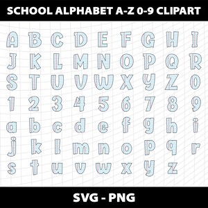 Back to School Teacher Doodle Letters Alphabet Cliparts Svg Numbers 11 ...
