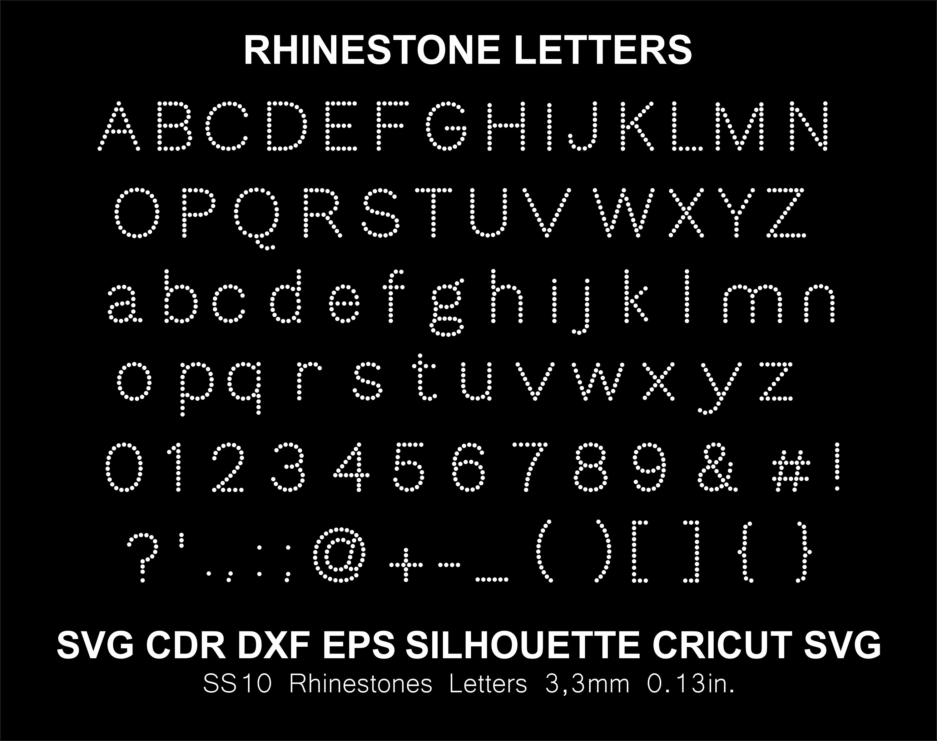 Rhinestone Letters Font Alphabet Single Line Arial Silhouette Cricut Svg  Dxf Cut Template Download Cutting Digital File SS10 Font