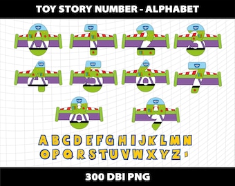 Birthday Toy Story Buzz Lightyear Custom Name Alphabet Number Font Toy Story Buzz Lightyear Png Birthday Digital File