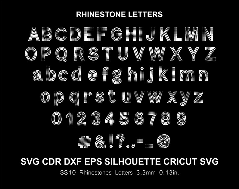 Rhinestone Letters 2 Color Font Alphabet Rhinestone Font Silhouette ...