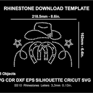Rhinestone Cowboy Template Silhouette Cricut Cameo Cut Svg Rhinestone Template Download Digital File SS10 SVG