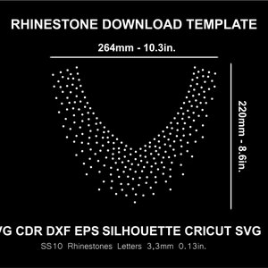 Rhinestone Neckline Collar Jevelry Necklace Silhouette Cricut Cameo Cut Svg Template Download Digital File SS10 SVG