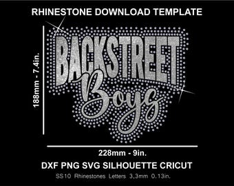 Backstreet Boys Rhinestone and Htv Vinyl Template Silhouette Cricut Svg Png Dxf Cutting Shirt Download Digital File SS10 Back Street Boys