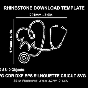 Rhinestone Doctor Stethoscope Nurse Silhouette Cricut Cameo Cut Svg Rhinestone Template Download Digital File SS10 SVG