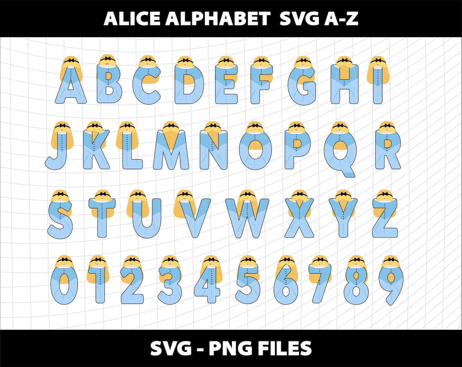 Alice in Wonderland Letters Alphabet Font Svg Png Bundle Birthday Party ...