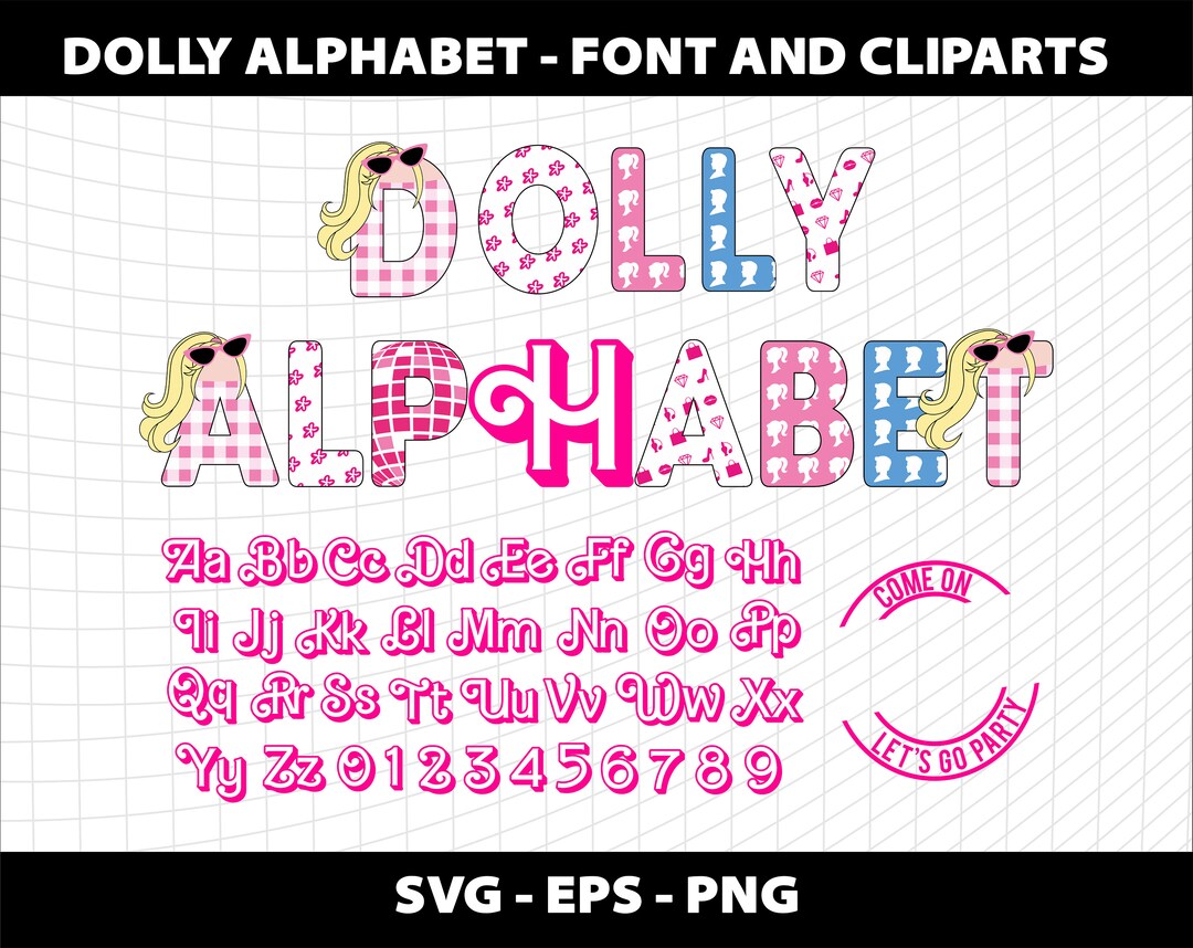 Dolly Font Svg Png Logo Cliparts Alfabeto Letras Dolly Girl Retro ...