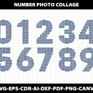 Photo Collage Number Canva Frame Template Birthday Anniversary 1 2 3 4 ...