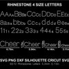 Rhinestone Font Letters Cheer College Sports 2 Color Alphabet ...