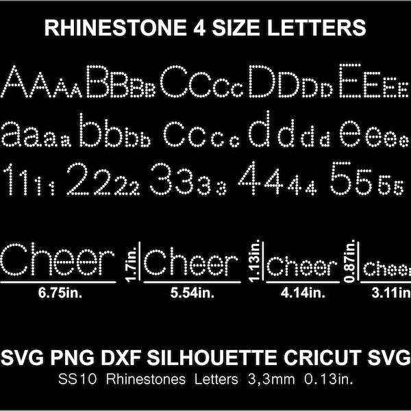 Rhinestone Font Letters Alphabet One Line Font Cheer Silhouette Cameo Cricut Svg Png Dxf Cutting Template Download Digital File SS10