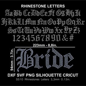Strass oud Engels lettertype Letters alfabet Svg lettertype bruid silhouet Cricut Cut sjabloon downloaden snijden digitaal bestand SS10 lettertype
