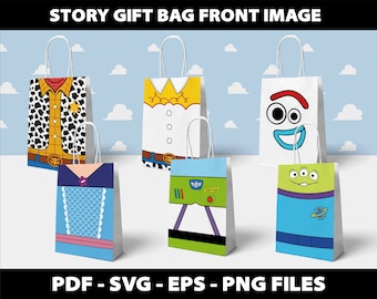 Toy Story Favor Bag Front Image Svg Gift Bag Birthday Party ideas Sublimation Design Svg Download Digital File TOY STORY