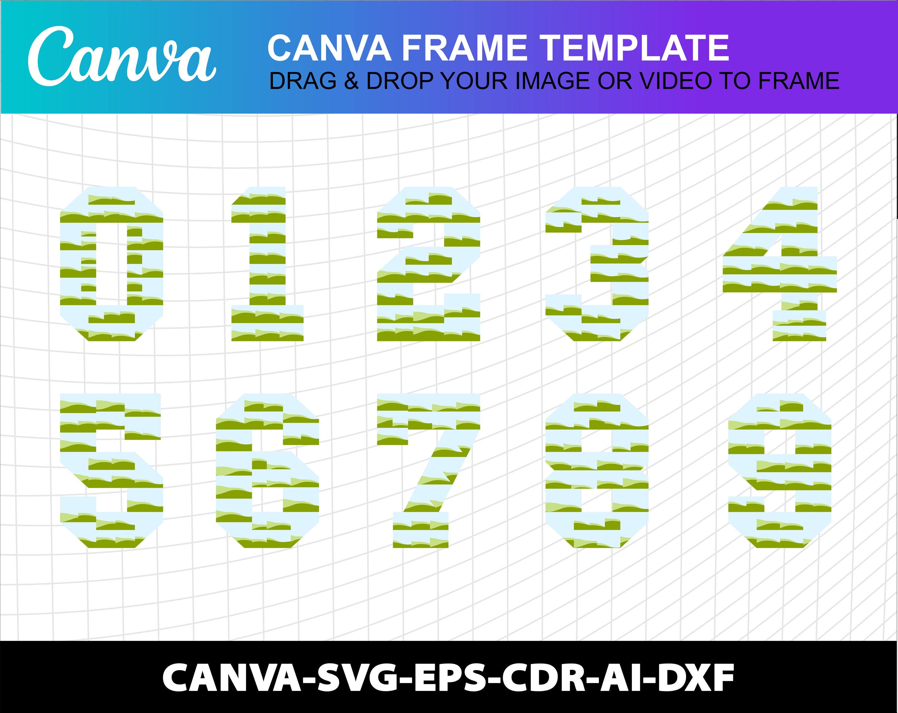 Number Photo Collage Canva Frame Template Poster Design Photo Fill ...