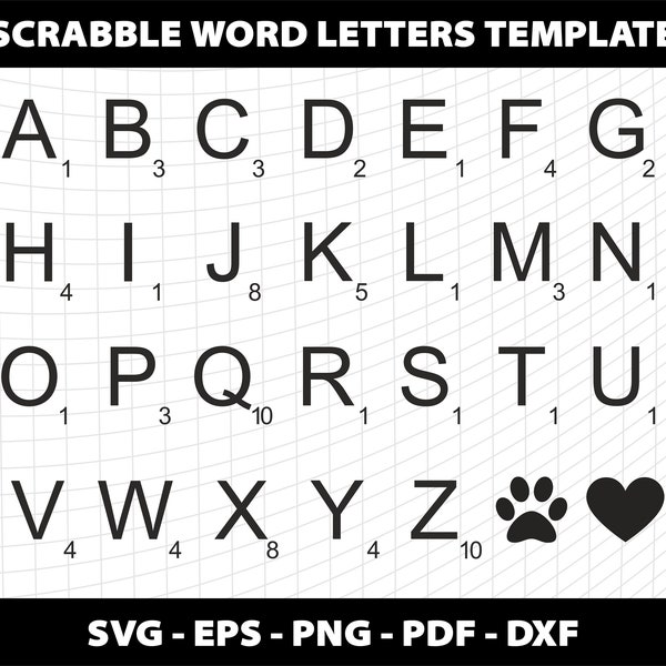 Scrabble Svg Font Alphabet Letters Scrabble Word Letter Font Svg Silhouette Cricut Cut Design Download Digital File