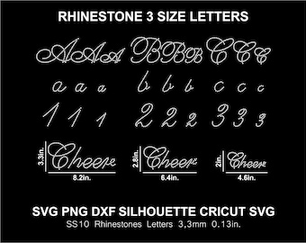 Rhinestone Font Letters Alphabet Cursive Handwrite Wedding Bride Font Silhouette Cricut Svg Template Download Cutting Digital File SS10 Font