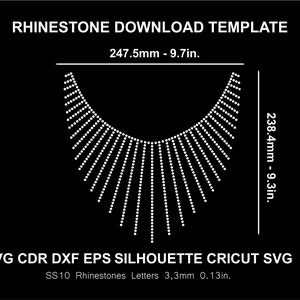 Rhinestone Neckline Collar Jevelry Necklace Silhouette Cricut Cameo Cut Svg Template Download Digital File SS10 SVG