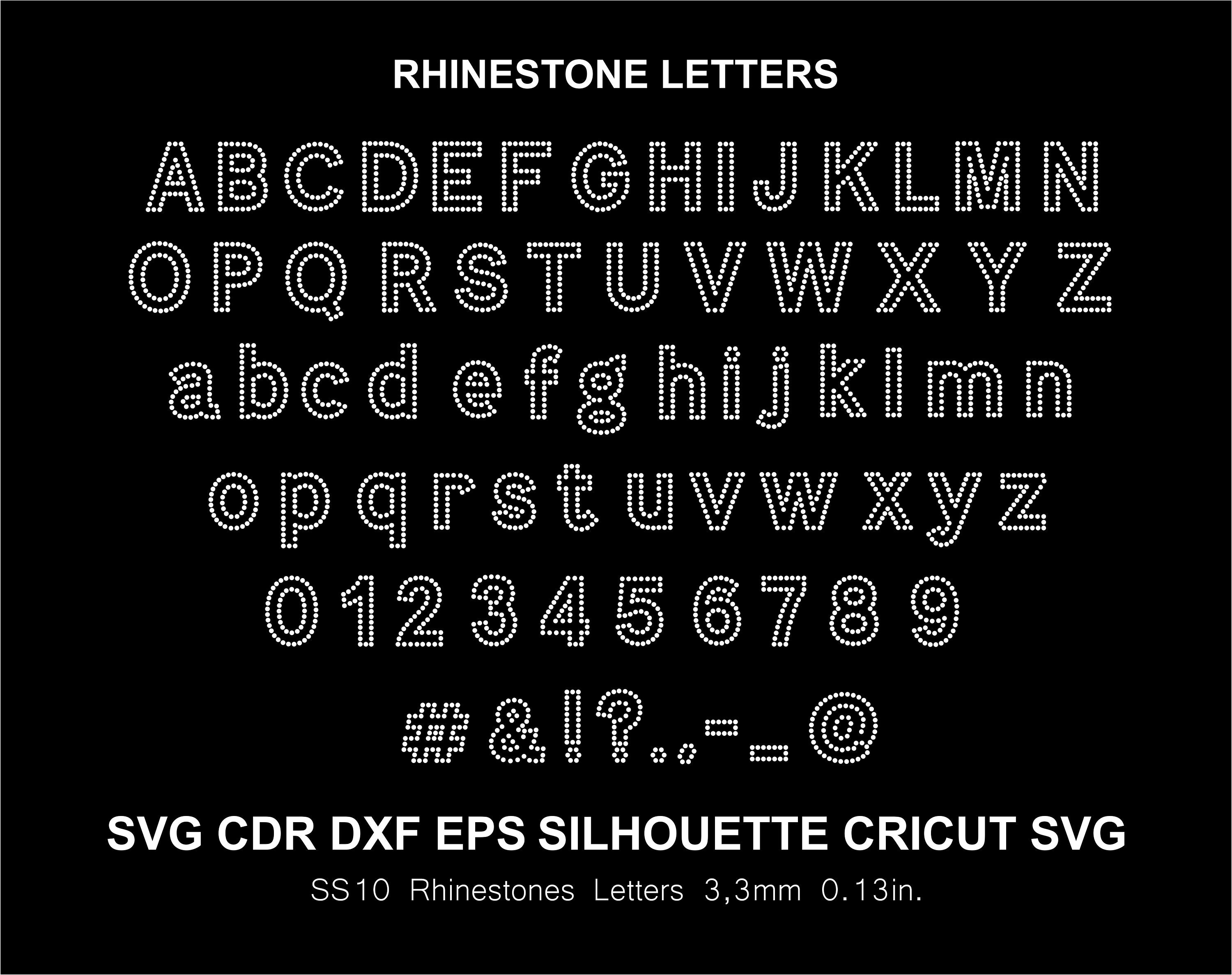 Rhinestone Letters College Sports 2 Color Font Alphabet Rhinestone Font  Silhouette Cameo Cricut Svg Dxf Cutting Digital File SS10 