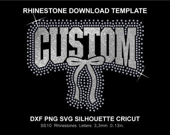 Custom Rhinestone & Vinyl HTV DTF Add Your Text Name Words Svg Dxf Png Cricut Silhouette Template Download Digital File SS10