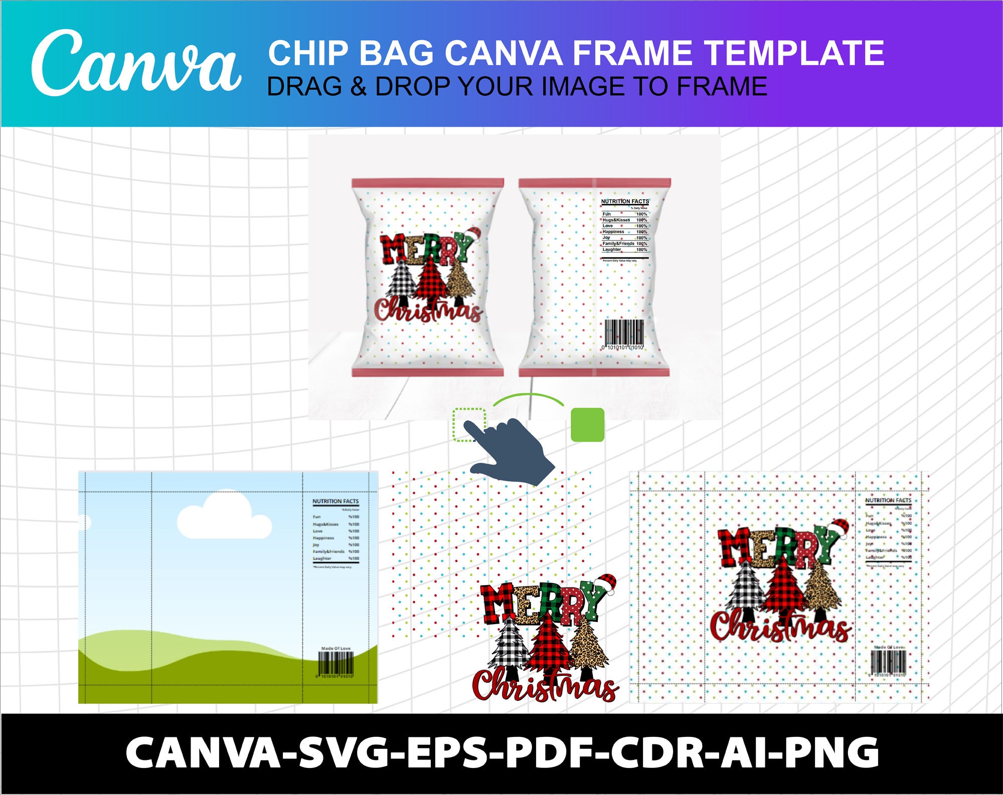 Chip Bag Template for Cricut - Etsy