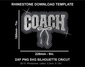 Coach Rhinestone and Htv Vinyl Template Silhouette Cricut Svg Png Cutting Sweatshirt Download Digital File SS10 DTF & HTV Shirt