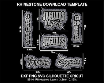 Jaguars Team Rhinestone and Htv Vinyl Template Mascot Silhouette Cricut Svg Cutting Download Digital File SS10 Football T-shirt Sweatshirt