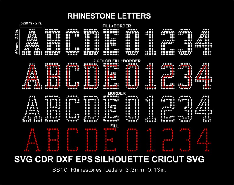 Rhinestone Letters College Sports 2 Color Font Alphabet Rhinestone Font ...