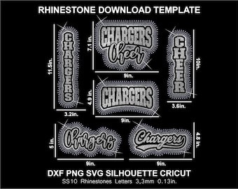 Chargers Rhinestone and Htv Vinyl Template Team Mascot Silhouette Cricut Svg Cut Download Digital File SS10 Football Los Angeles Sweatshirt