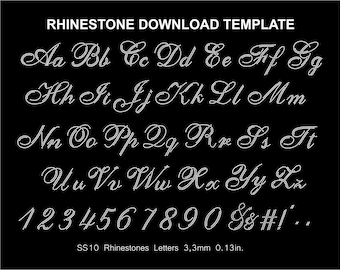 Strass lettertype Letters alfabet cursief handgeschreven bruiloft lettertype silhouet Cricut Svg Cut sjabloon downloaden snijden digitaal bestand SS10-lettertype