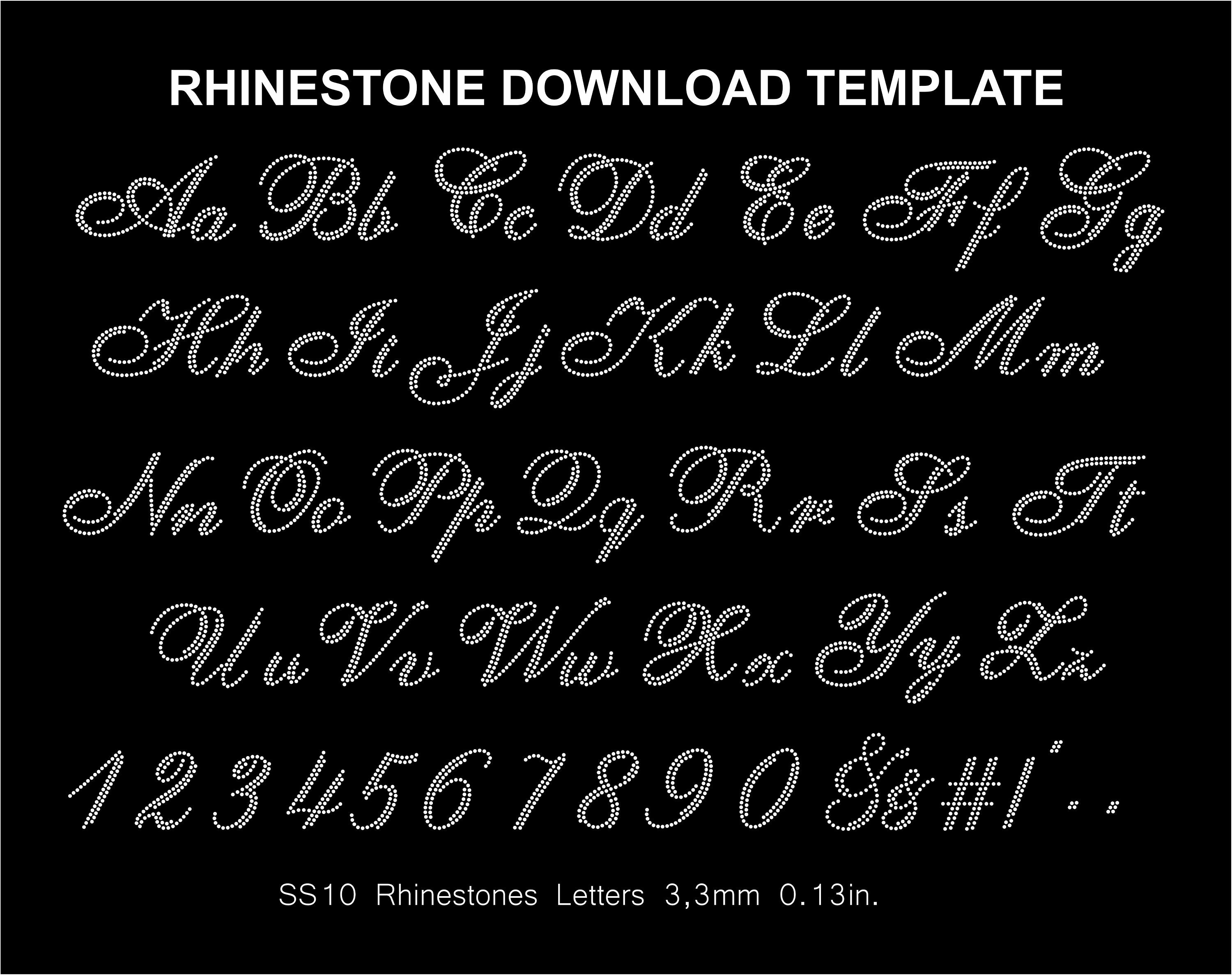 Rhinestone Font Letters Alphabet Cursive Handwrite Wedding Font Silhouette Cricut Svg Cut Template Download Cutting Digital File SS10 Font