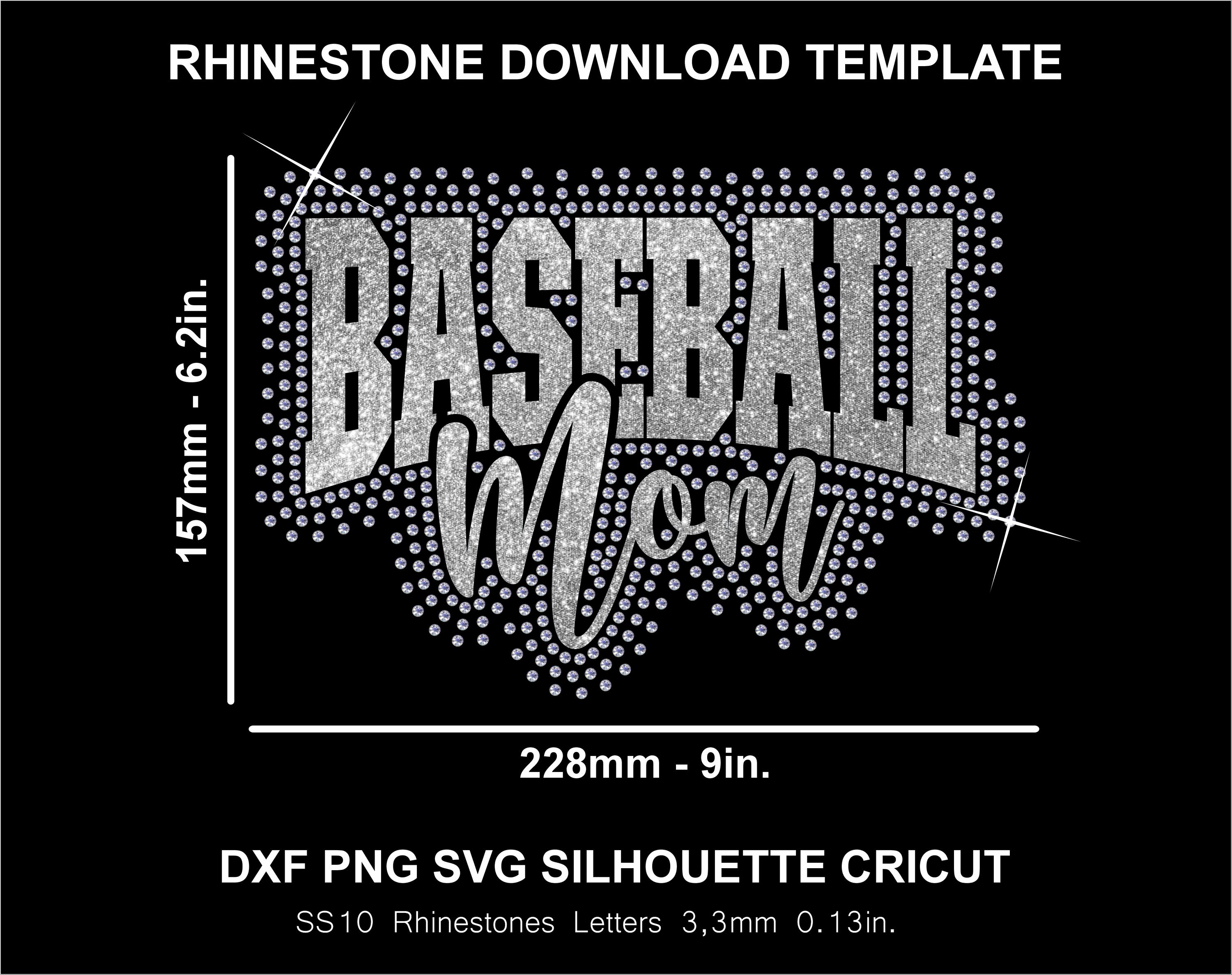 Baseball Mom Rhinestone and Htv Vinyl Template Silhouette Cricut Svg ...