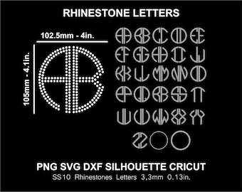 Czcionka z monogramem z kryształkami, dwie litery, alfabet, Cricut, sylwetka, SVG, DXF, szablon do cięcia, pobierz, plik cyfrowy, czcionka SS10