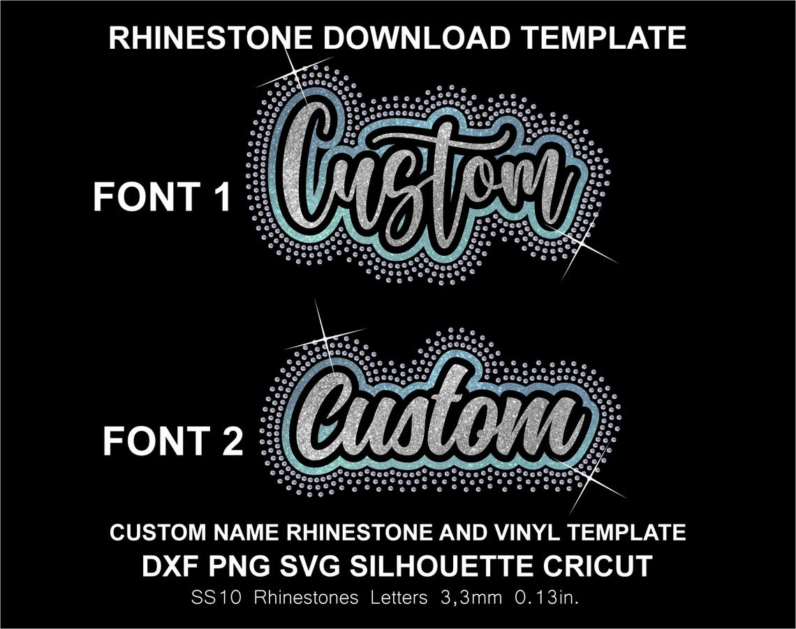 Layered Htv Text Custom Rhinestone & Vinyl HTV DTF Two Layers Add Your Text Name Words ...