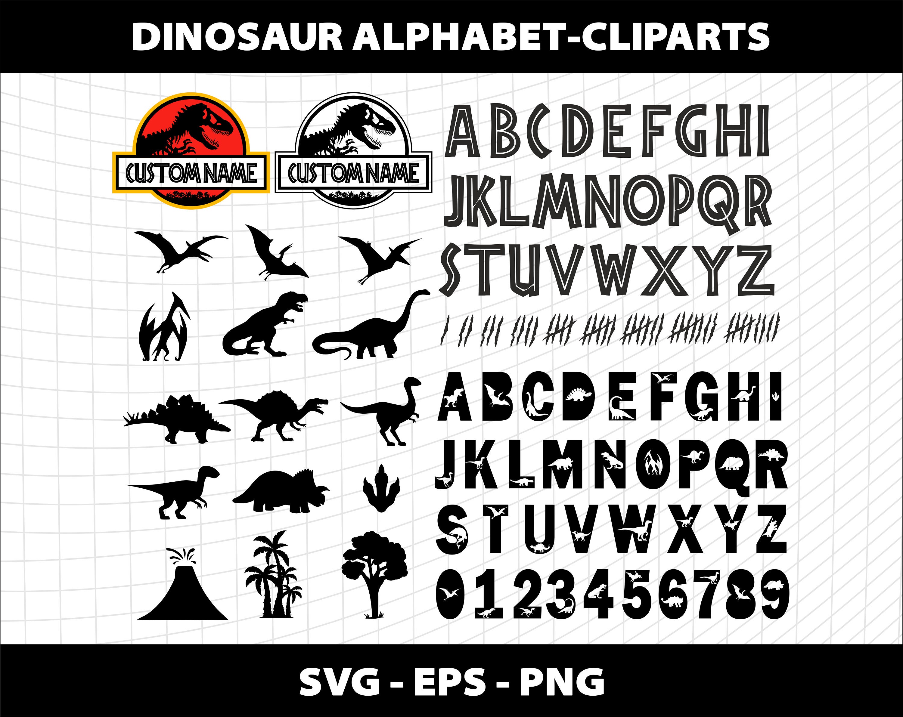 Dinosaur Svg Cliparts Font Alphabet Letters Sublimation Shirt Template Download Digital File Family Mama Daddy Baby Saurus