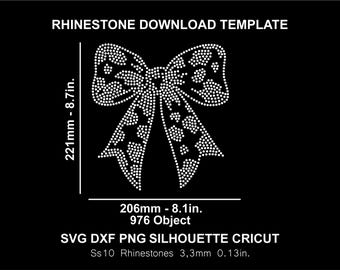 Plantillas SVG de lazo de leopardo con diamantes de imitación, silueta, Cricut, SVG, DXF, PNG, plantilla de corte, descarga de archivo digital de corte SS10