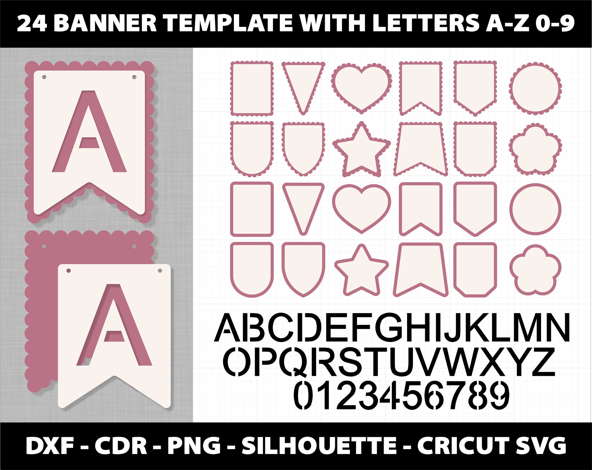 Svg Banners Letters - Etsy