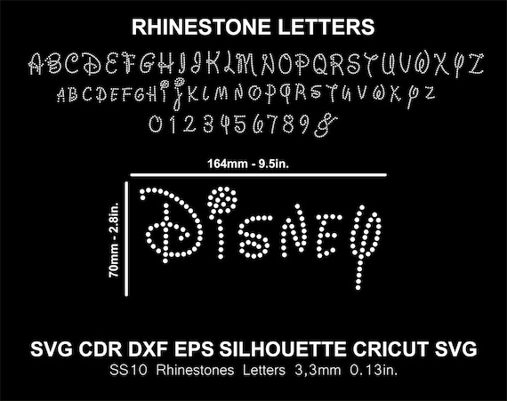 Rhinestone Letters Font Alphabet Single Line Silhouette Cricut Svg Dxf Cut  Template Download Cutting Digital File SS10 Font