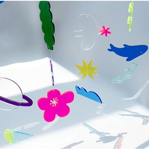 Girls Room Decor-Wall Decor-Acrylic Decor-Home Decor-Hanging Wall Decor Art-Flower Bird Star Eyes Acrylic-Wall Hangings-Decor Over The Bed