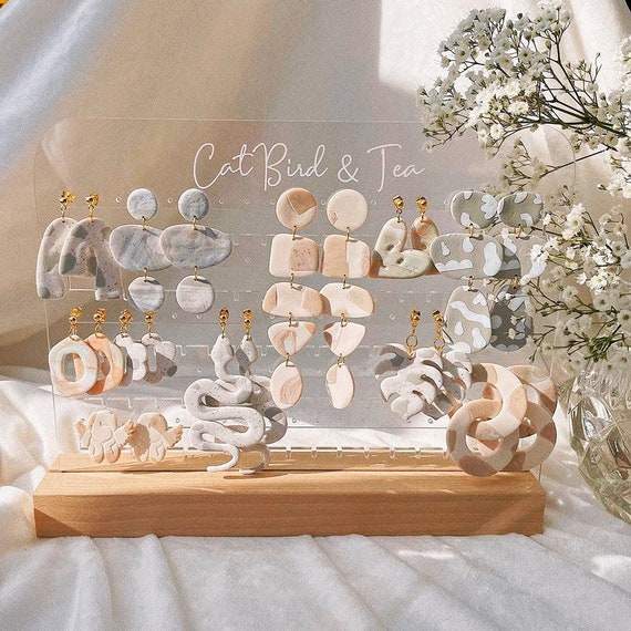Clear Acrylic Jewelry Stand | Necklace and Earring Organizer