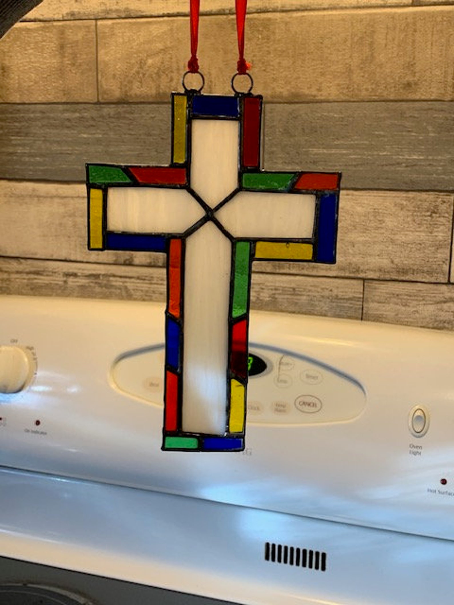 Stained Glass Cross Suncatcher Etsy
