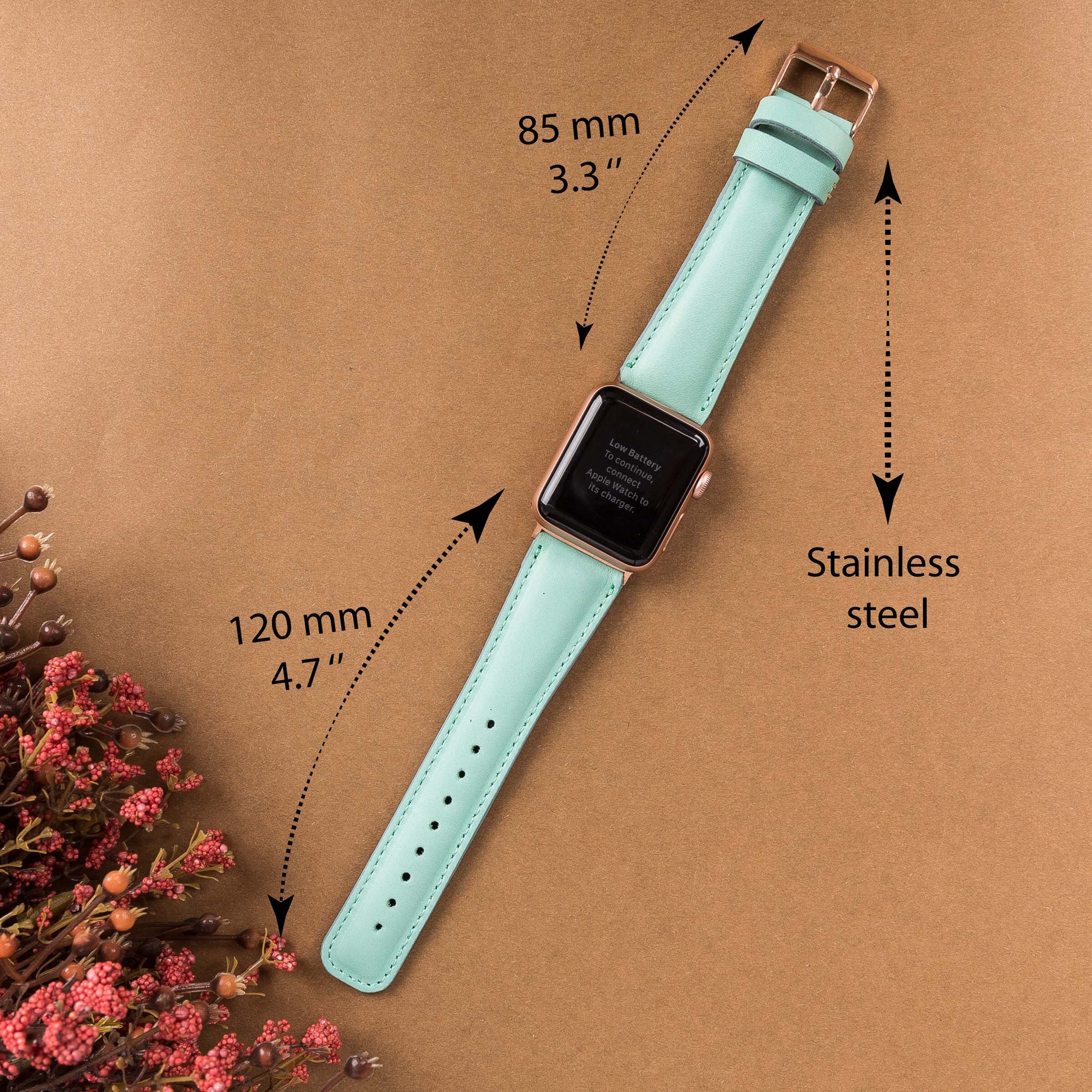 Turquoise Leather Apple Watch Band 38mm 40mm 42mm 44mm women Etsy