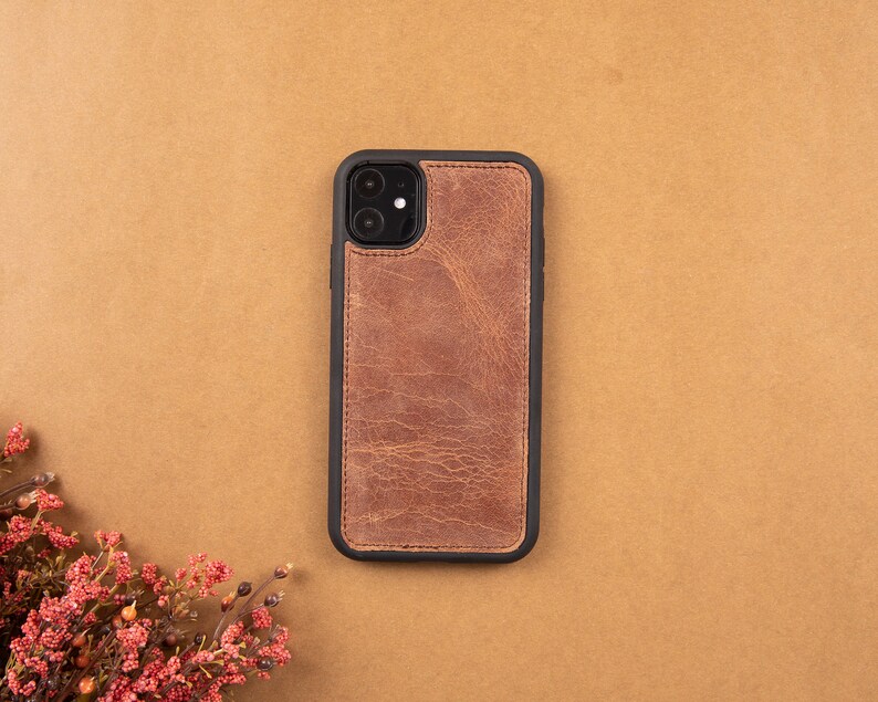 Light Brown Leather iPhone 11 Series Magnetic Detachable Wallet Case whit Card Slots iPhone 11 Pro Pro Max Protective Back Cover Cases