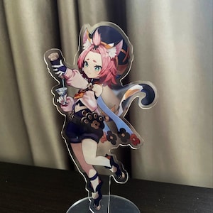 Personalized Acrylic Stand Transparent Anime Character Cartoon Decoration Souvenir Birthday Gift Pet Cat Dog Keychain Gen Shin Impact