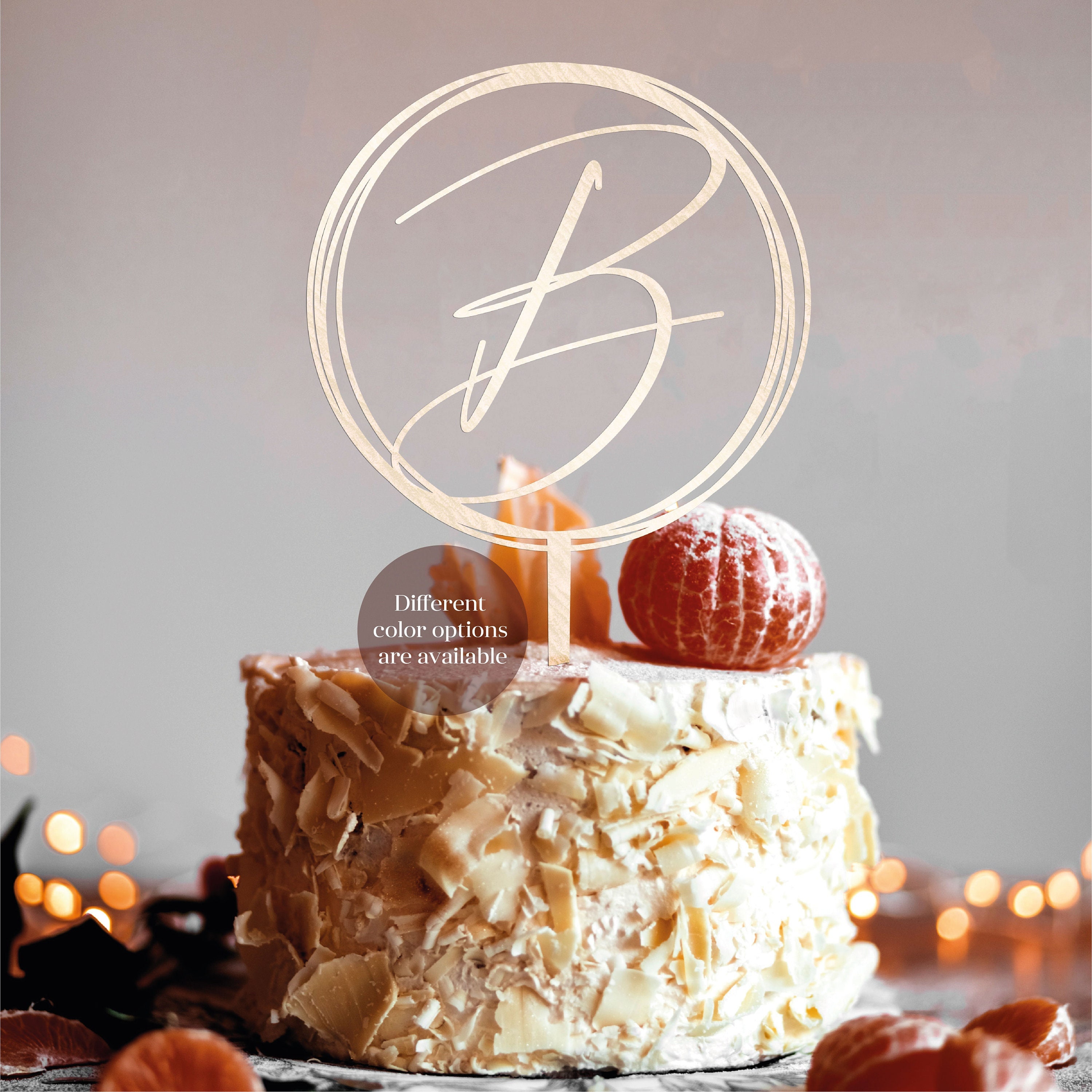 1pc Flower & Letter Decor Cake Topper, Modern Bow Decor Letter Design Cake  Top Decoration For Birthday Party