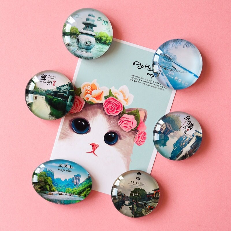 Outus Fridge Magnets for DIY Crafts Sets Round Magnetic Discs with Clear  Dome Cabochons Glass Magnets Discs for Refrigerator Office Locker  Whiteboard