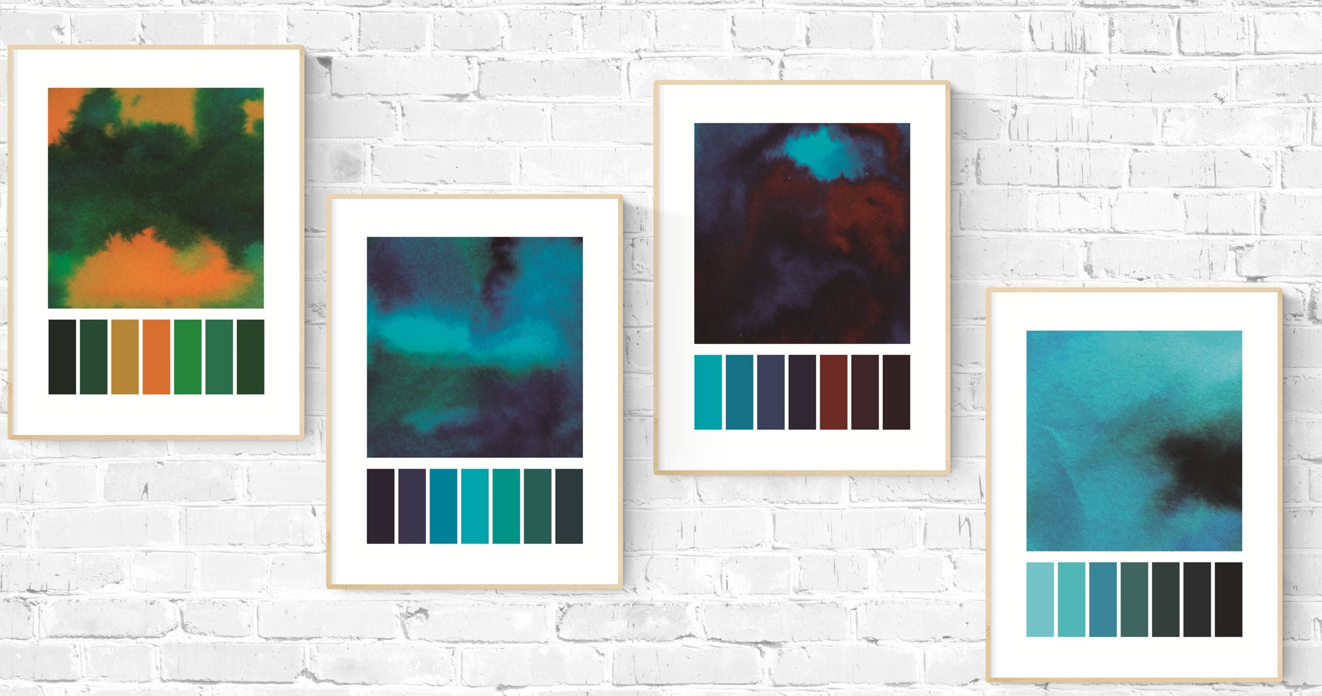 Watercolor Aesthetic Color Palette Poster Etsy